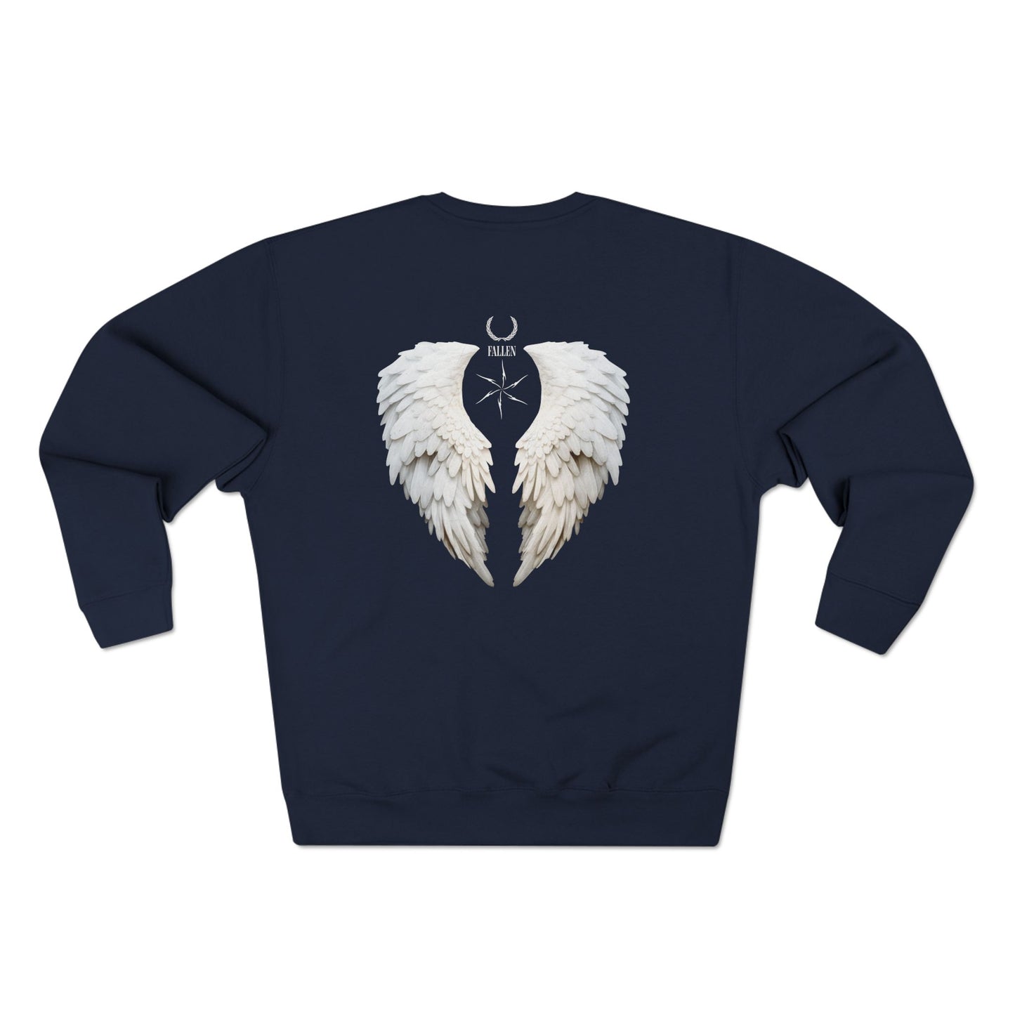 Angel Wings Crewneck Sweatshirt — White Feather Back Graphic
