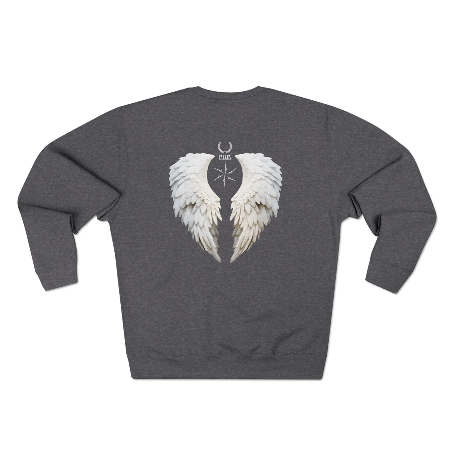 Angel Wings Crewneck Sweatshirt — White Feather Back Graphic