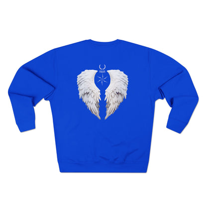Angel Wings Crewneck Sweatshirt — White Feather Back Graphic