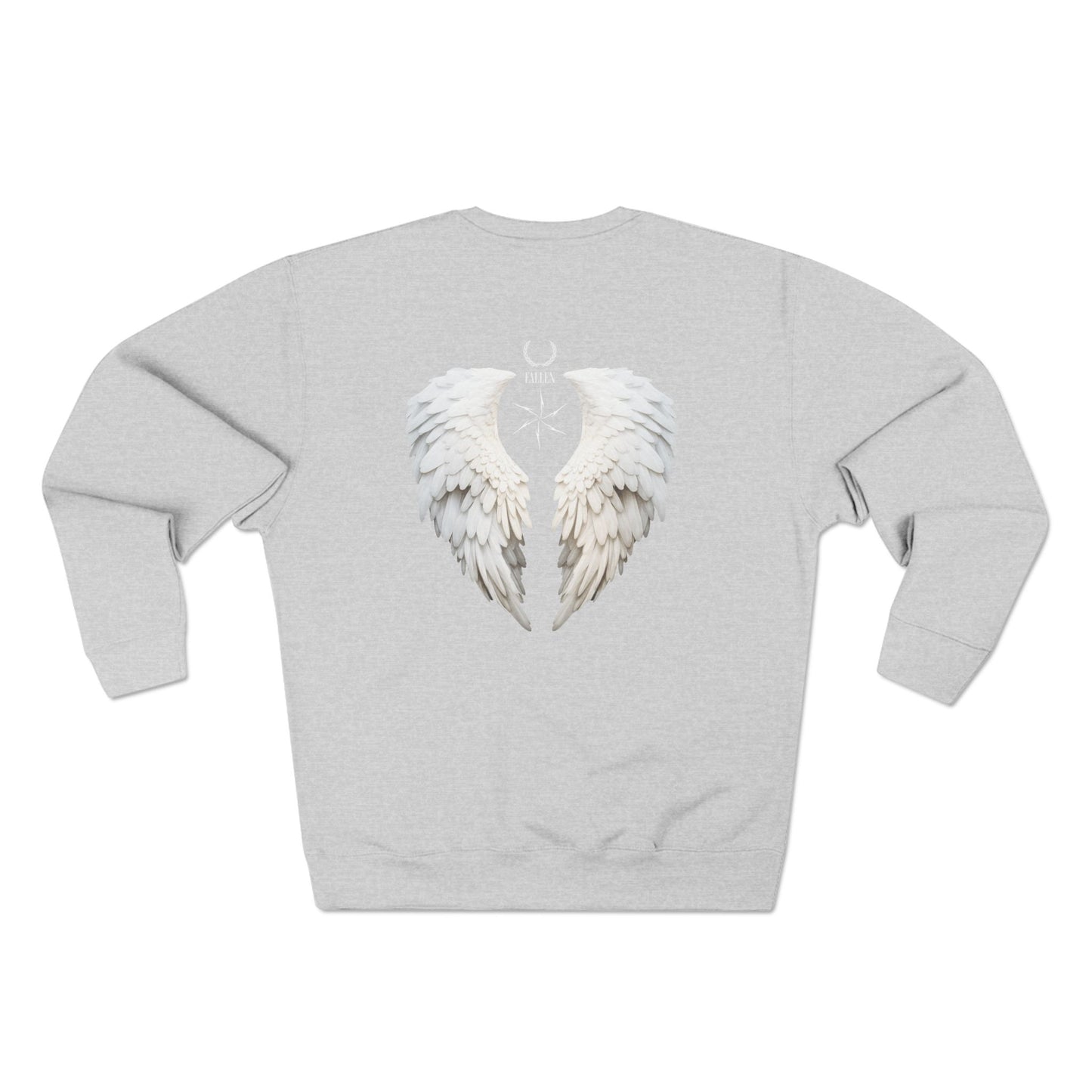 Angel Wings Crewneck Sweatshirt — White Feather Back Graphic