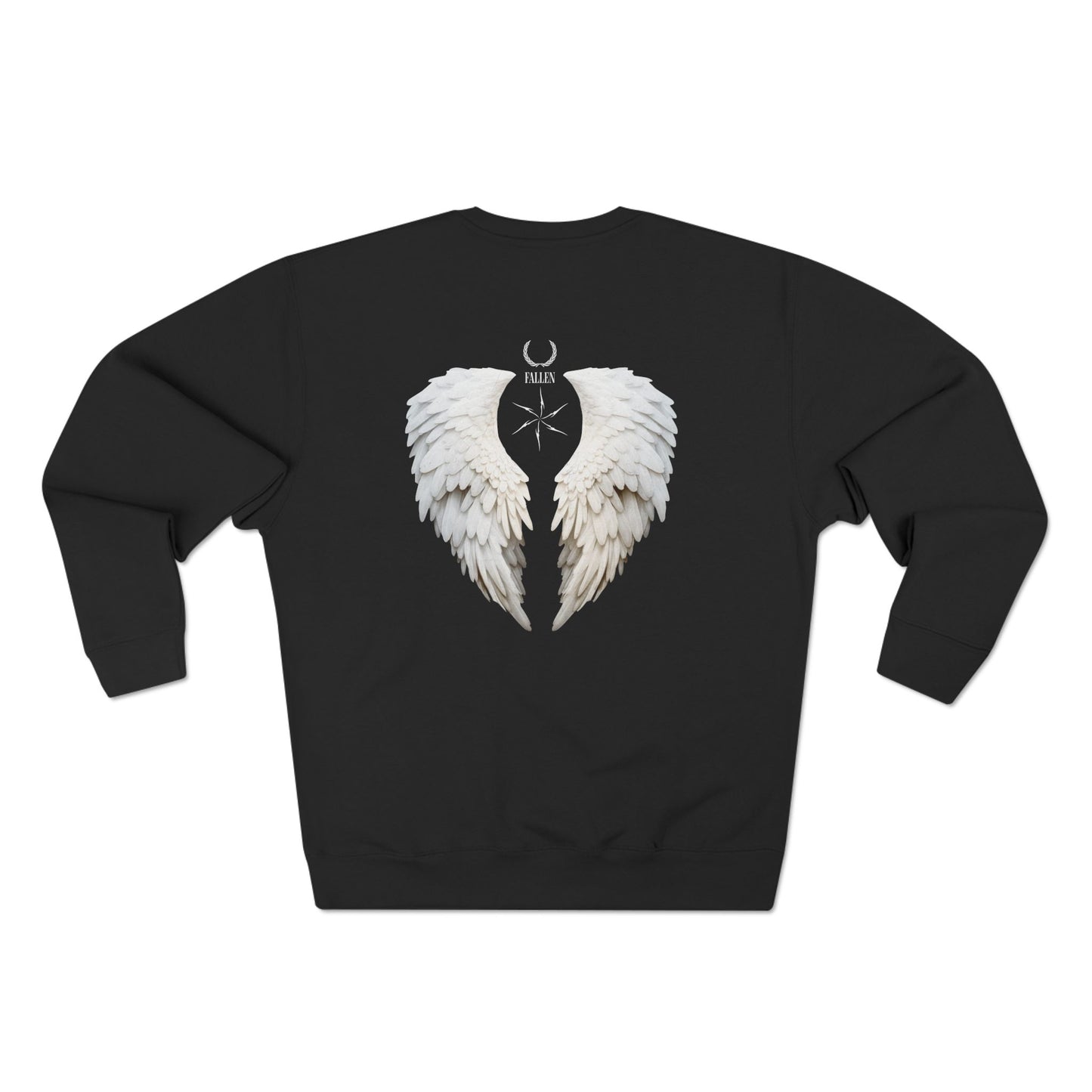 Angel Wings Crewneck Sweatshirt — White Feather Back Graphic