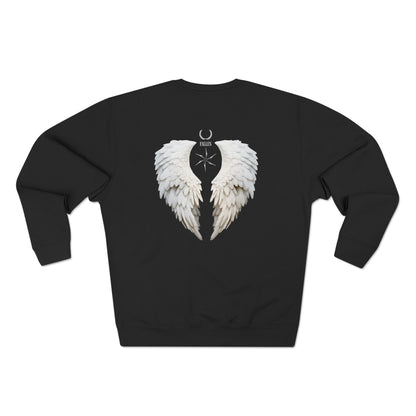 Angel Wings Crewneck Sweatshirt — White Feather Back Graphic